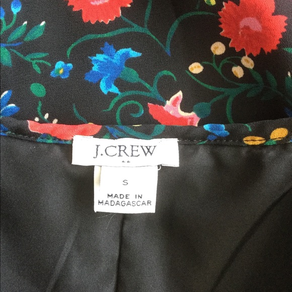 J. Crew Black Red Floral Ruffle Dress S - Picture 4 of 4